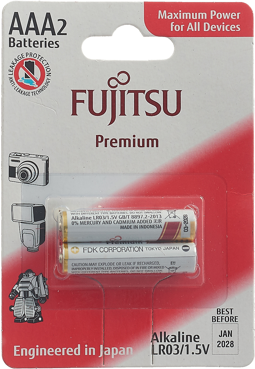 фото Батарейка щелочная Fujitsu, 84050, тип ААА, 2 шт