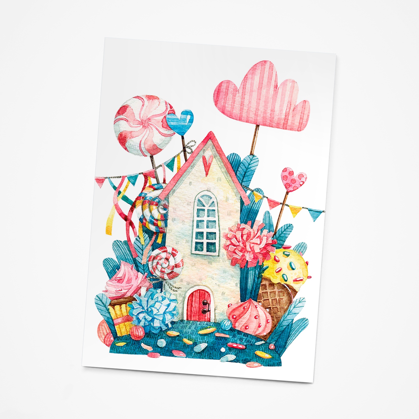 Открытка Aromaform Ароматизированная открытка «Сладкий домик», аромат - сладости, открытка двойная+конверт, размер 10,5х15 см, Картон