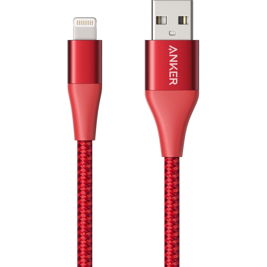 Кабель ANKER PowerLine+ II Lightning - USB, A8452H91, красный