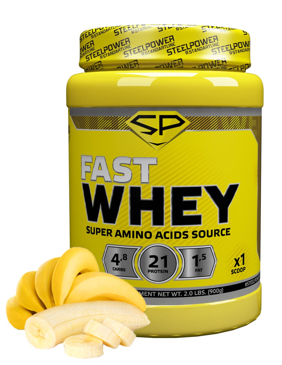 фото SteelPower Nutrition / Сывороточный протеин Fast Whey, 900 г, Банан