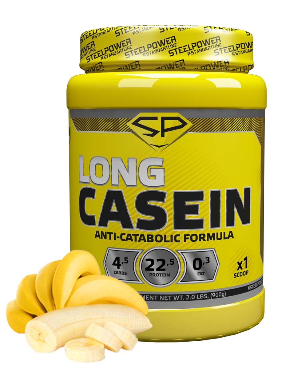 фото SteelPower Nutrition / Казеиновый протеин Long Casein, 900 г, Банан