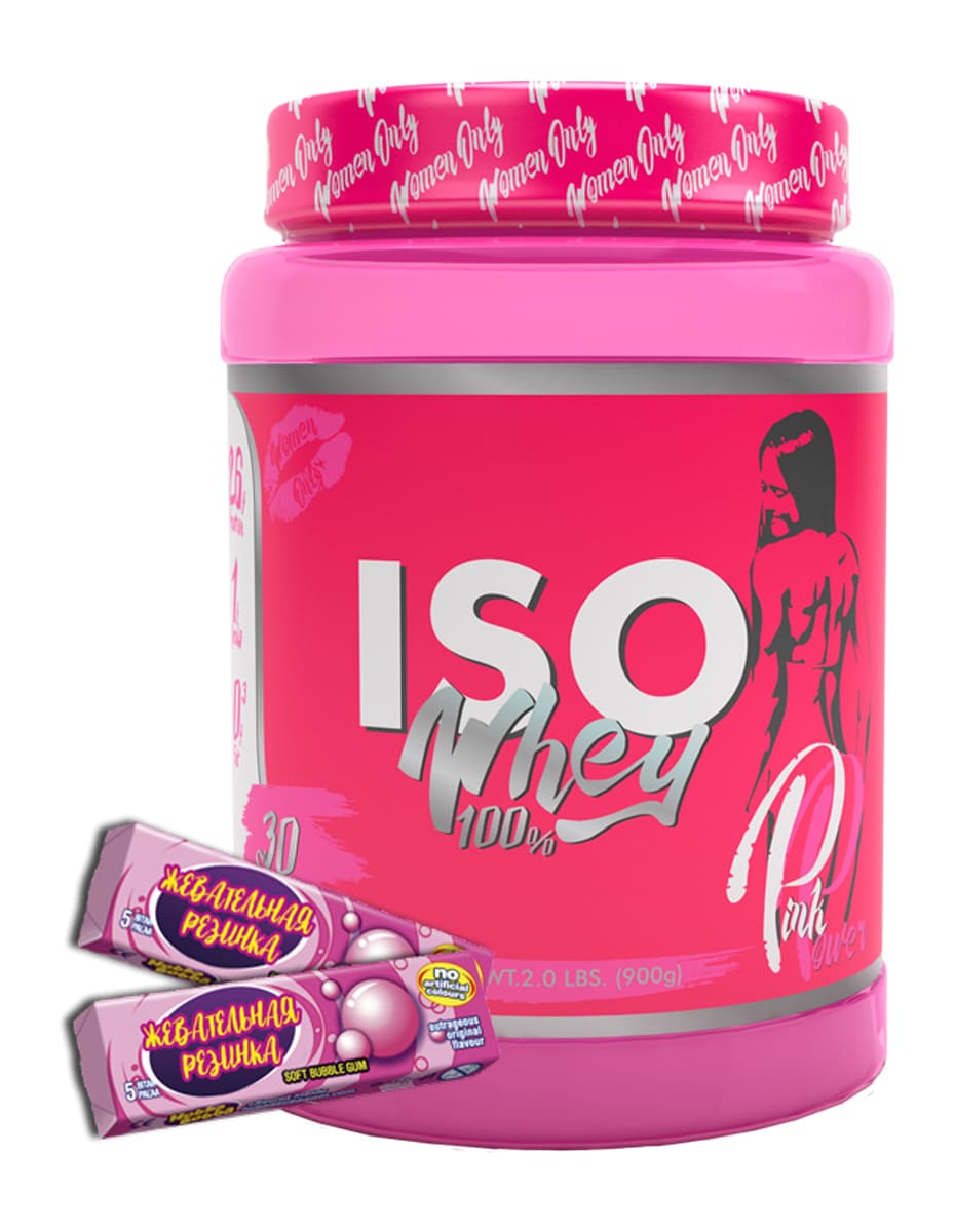 фото PinkPower / Изолят сывороточного протеина Iso Whey 100%, 900 г, Жевательная резинка Steelpower nutrition