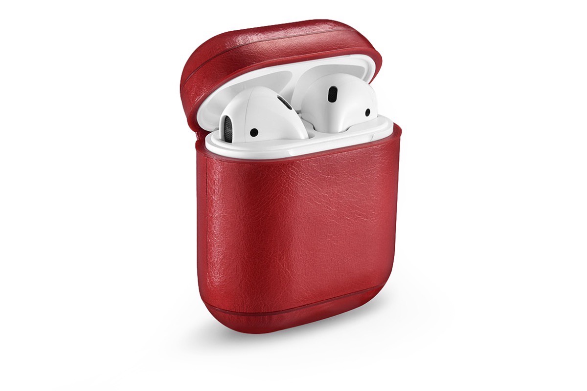 фото Чехол для наушников Gurdini Premium кожаный 906879 для Apple Airpods, красный