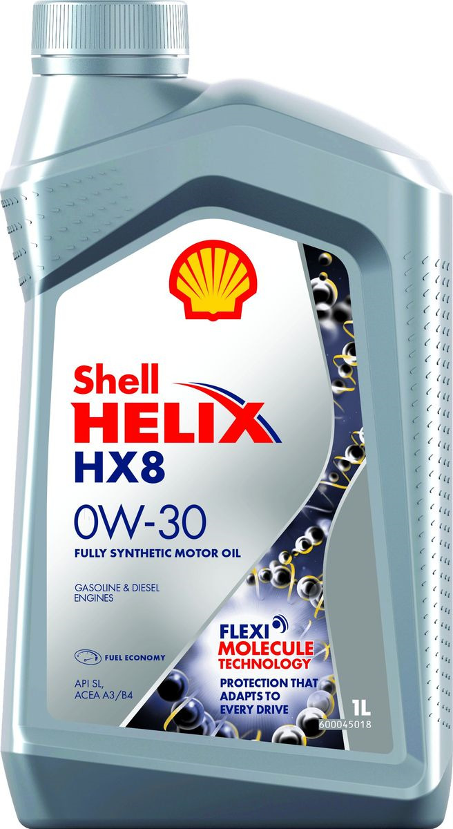 фото Моторное масло Shell Helix HX8, синтетическое, 0W-30, 1 л