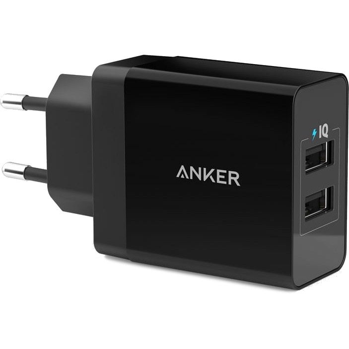 фото Зарядное устройство ANKER 2 USB 24W на два порта, черный