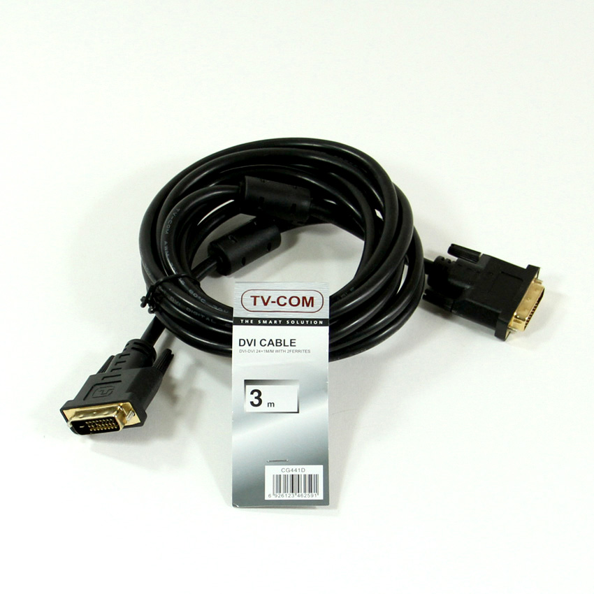 фото Кабель TVCOM DVI-D 25M - DVI-D 25M Dual link, черный