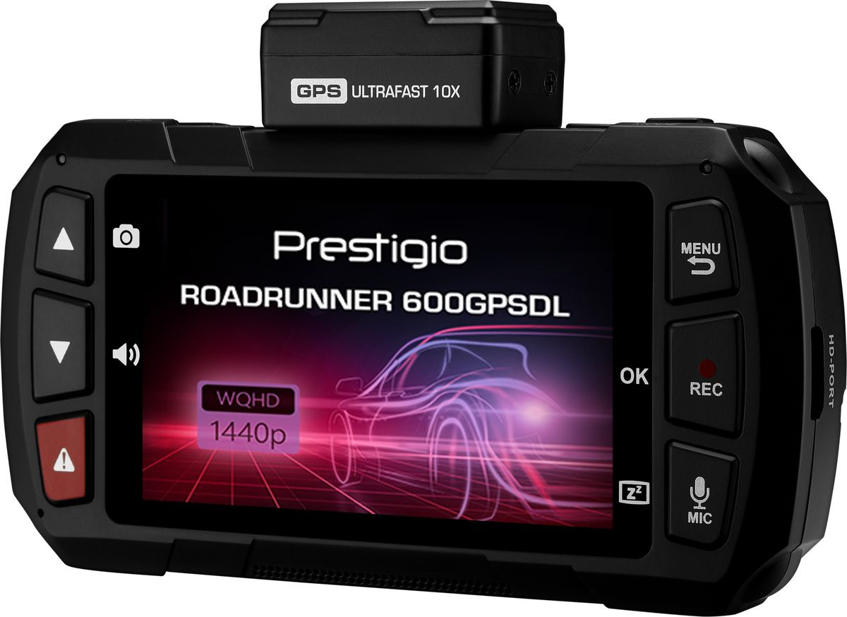 фото Видеорегистратор Prestigio RoadRunner 600GPSDL, черный