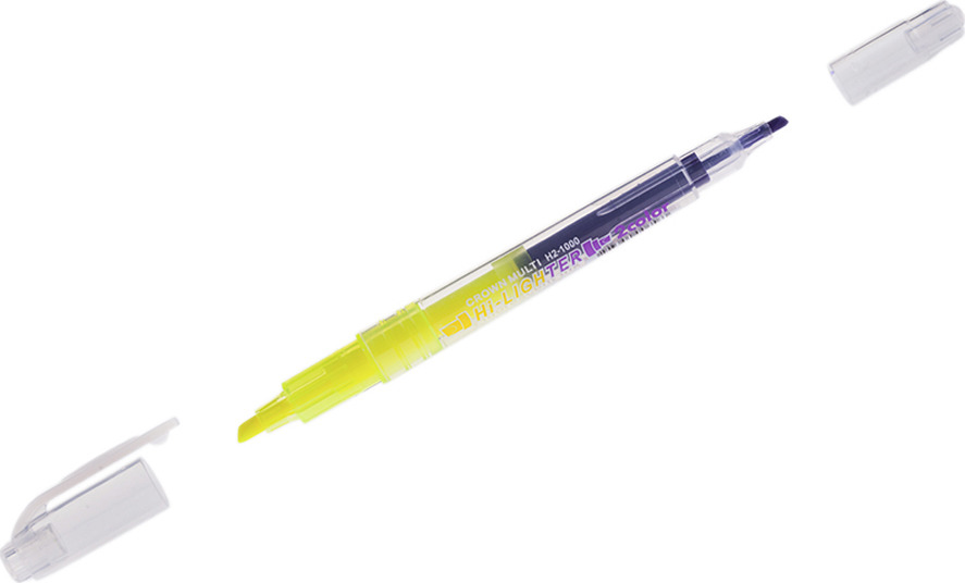 Текстовыделитель двухсторонний Crown Multi Hi-Lighter Twin, 208939, желтый, фиолетовый, 12 шт Текстовыделитель двухсторонний Crown Multi Hi-Lighter Twin, 208939, желтый, фиолетовый, 12 шт