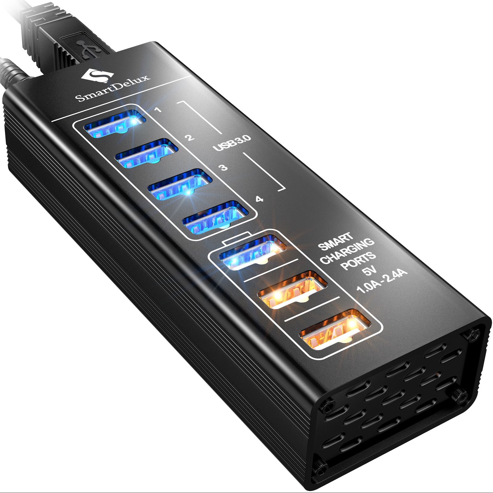 фото SmartDelux 7-портовый USB-концентратор, Black, SDU3-P4C3