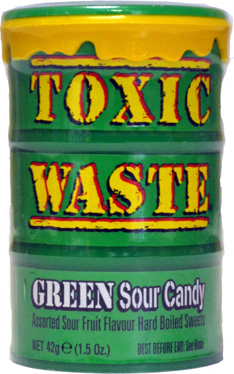 Леденцы TOXIC Waste, зеленая банка, 42 г