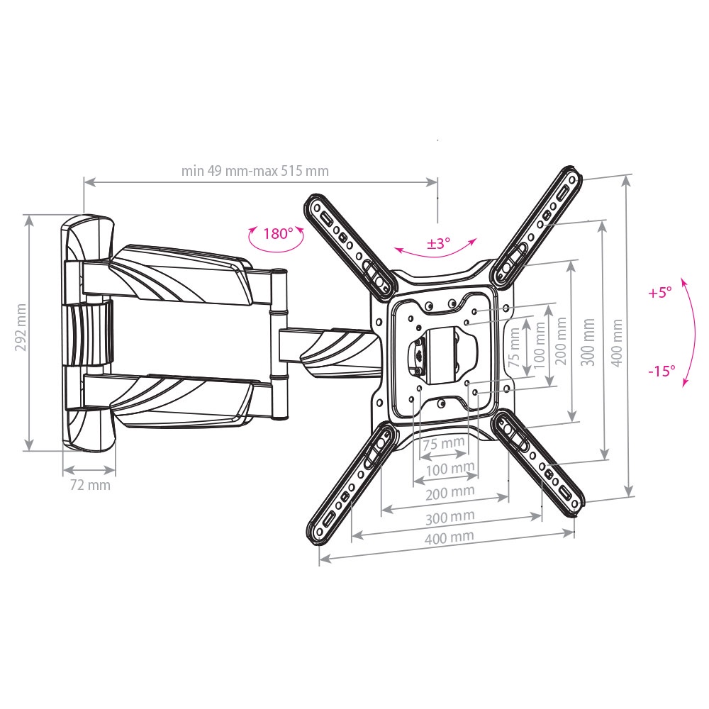 фото Кронштейн для ТВ Arm Media COBRA-40 black, черный