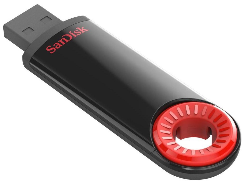 фото USB Флеш-накопитель SanDisk USB 64GB Cruzer Dial, черный, красный