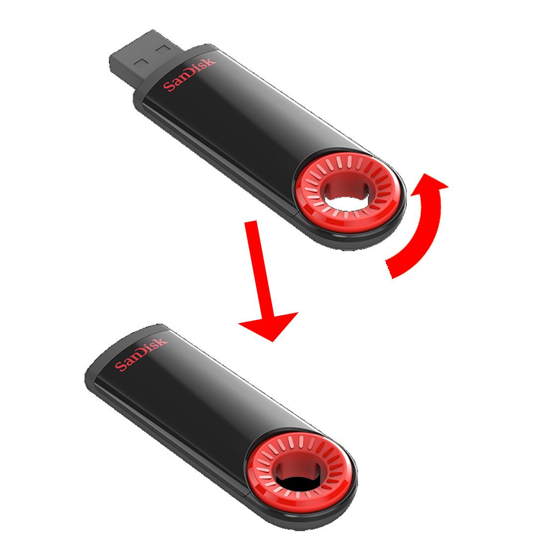 фото USB Флеш-накопитель SanDisk USB  16GB  Cruzer Dial, черный, красный