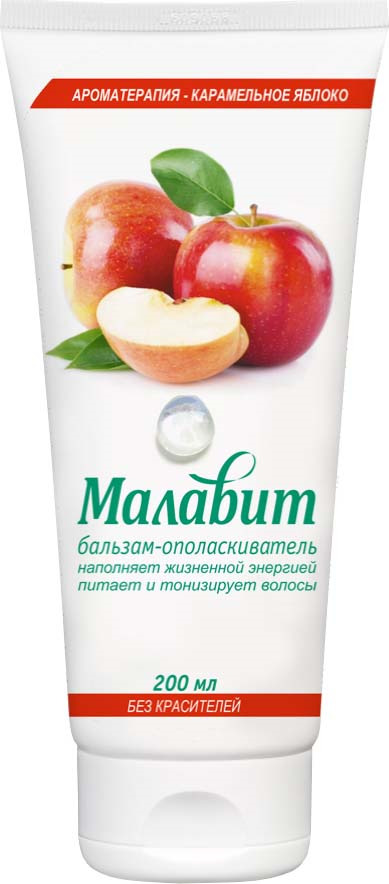 Бальзам-ополаскиватель для волос Малавит Карамельное яблоко, 200 мл