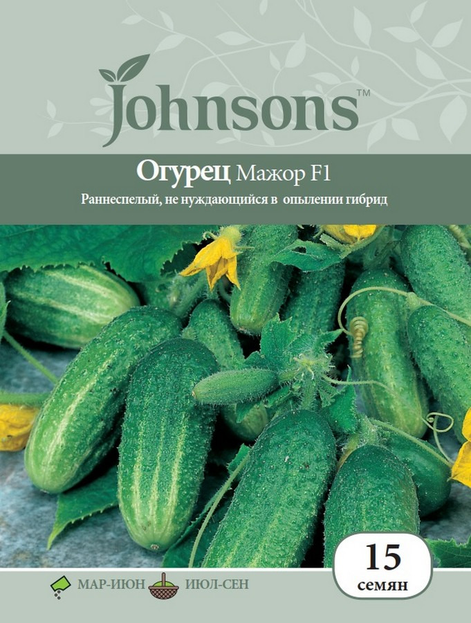 Семена Johnsons Огурец Мажор F1, 23508, 15 семян