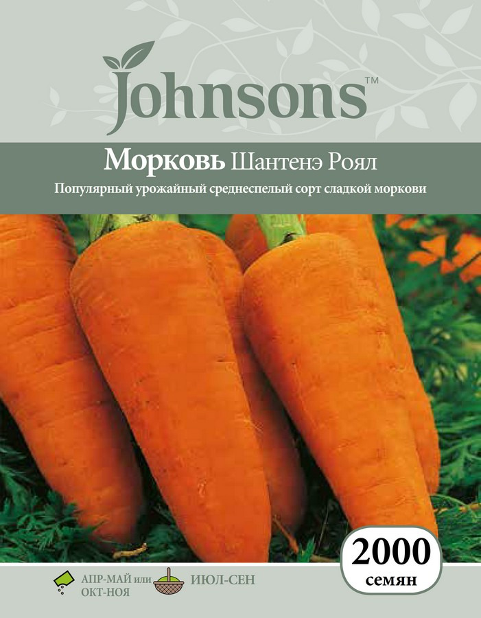 фото Семена Johnsons Морковь Шантенэ Роял, 16536, 2000 семян Johnsons, англия