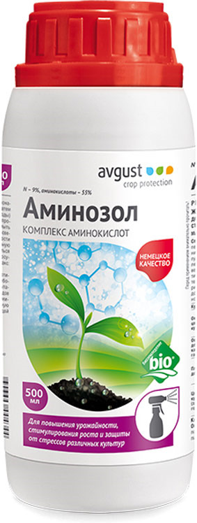 фото Удобрение Август "Аминозол" со свойствами регулятора роста, 500 мл