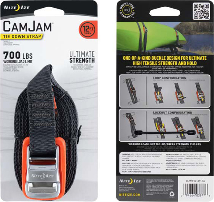 фото Крепление такелажное NiteIze CamJam Tie Down Strap 12 ft (3,66 м), CJWR12-09-R6, стальной