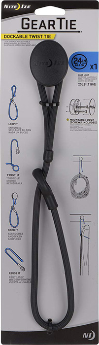 фото Гибкие стяжки NiteIze Gear Tie Dockable Twist Tie 24", GLK24-01-R3, черный