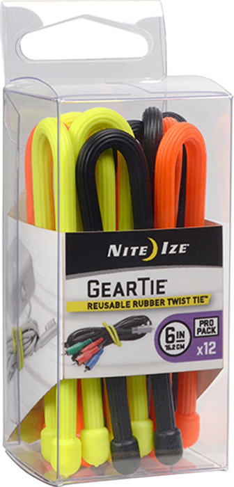 фото Гибкие стяжки NiteIze Gear Tie ProPack 6", GTPP6-A1-R8, разноцветный, 12 шт