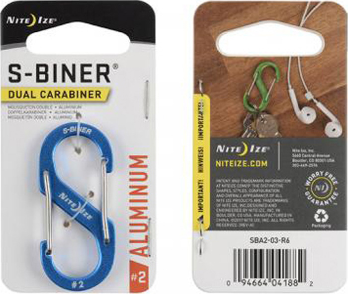 фото Карабин NiteIze S-Biner Carabiner, SBA2-03-R6, размер 2, синий