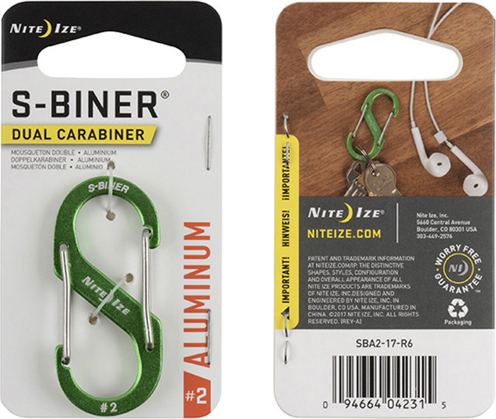 фото Карабин NiteIze S-Biner Carabiner, SBA2-17-R6, размер 2, лайм