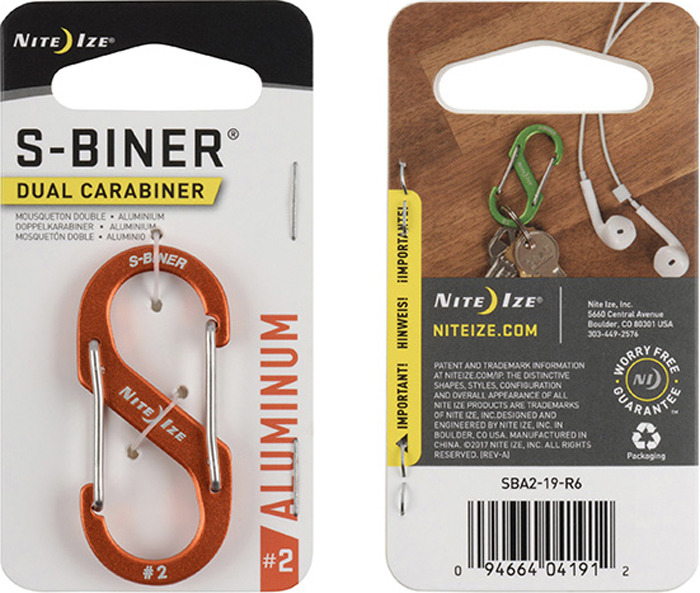 фото Карабин NiteIze S-Biner Carabiner, SBA2-19-R6, размер 2, оранжевый