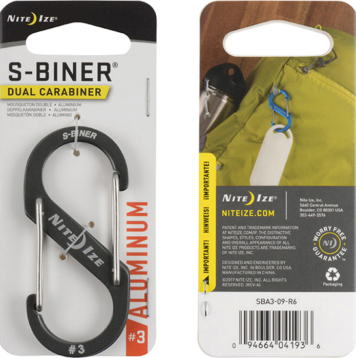 фото Карабин NiteIze S-Biner Carabiner, SBA3-09-R6, размер 3, серый