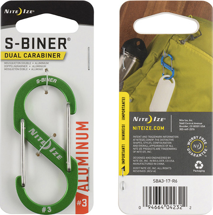 фото Карабин NiteIze S-Biner Carabiner, SBA3-17-R6, размер 3, лайм