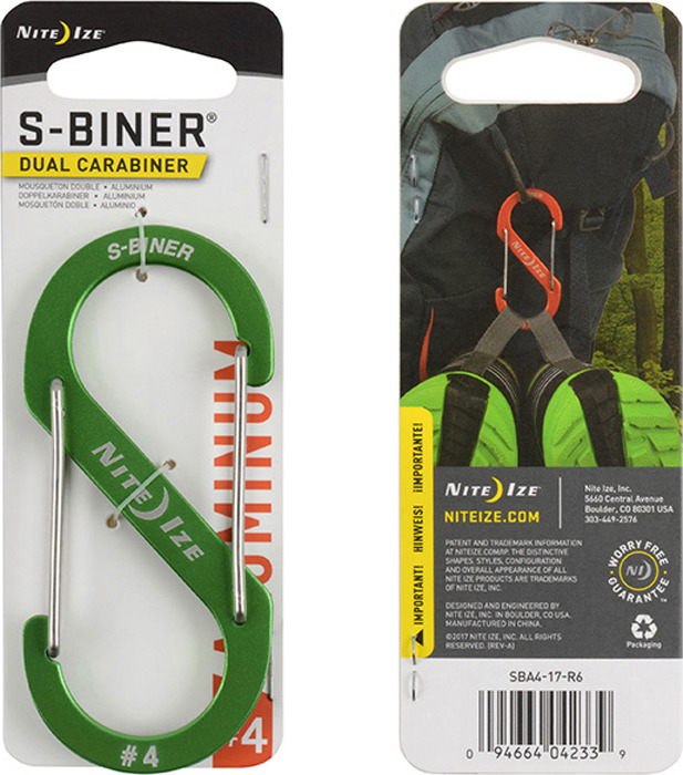 фото Карабин NiteIze S-Biner Carabiner, SBA4-17-R6, размер 4, лайм