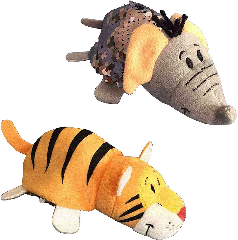 фото Мягкая игрушка 1TOY Вывернушка Блеск Слон-Тигр, длина 12 см