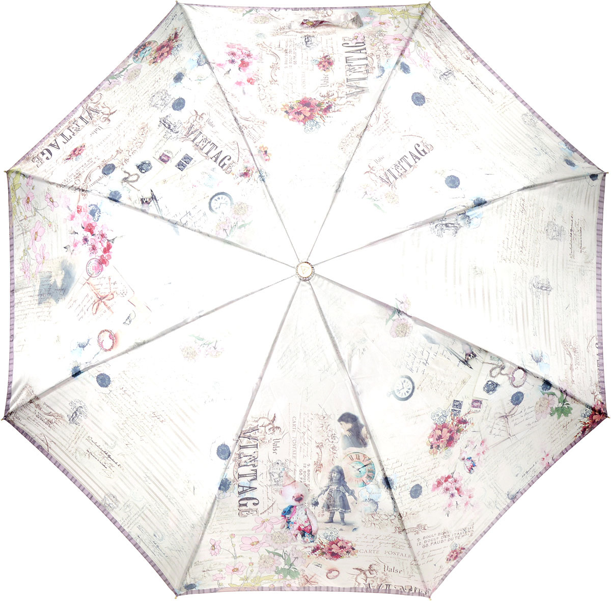 Зонт женский Fabretti, автомат, 3 сложения, цвет: серый. L-18118-4