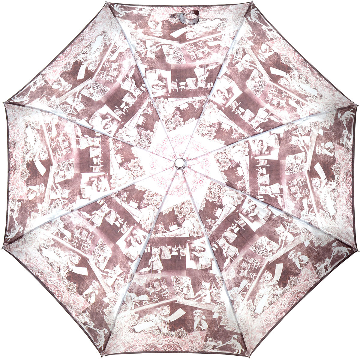 Зонт женский Fabretti, автомат, 3 сложения, цвет: коричневый. L-17120-3