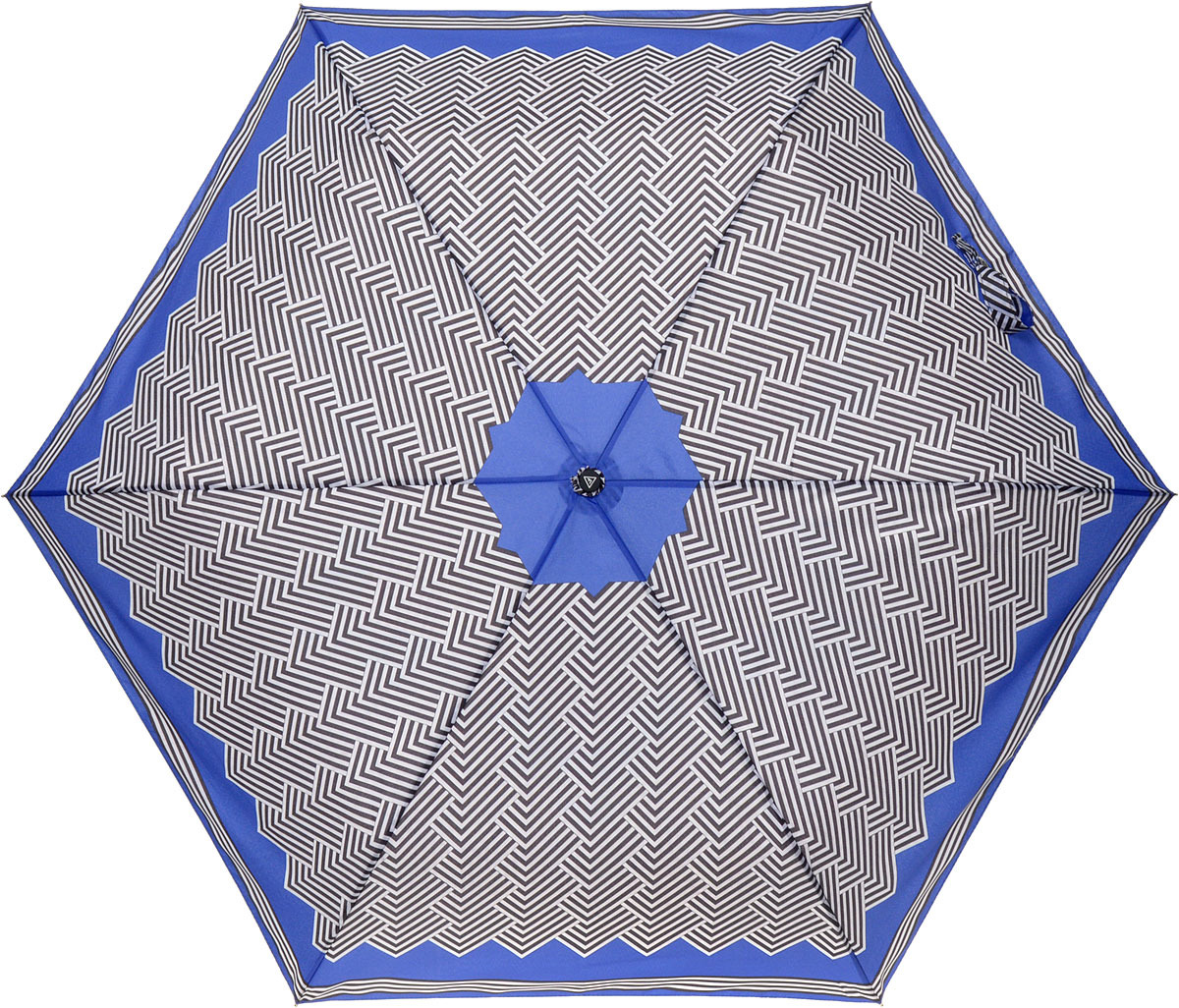 фото Зонт женский Fabretti, механика, 3 сложения, цвет: синий, белый, черный. MX-17100-1