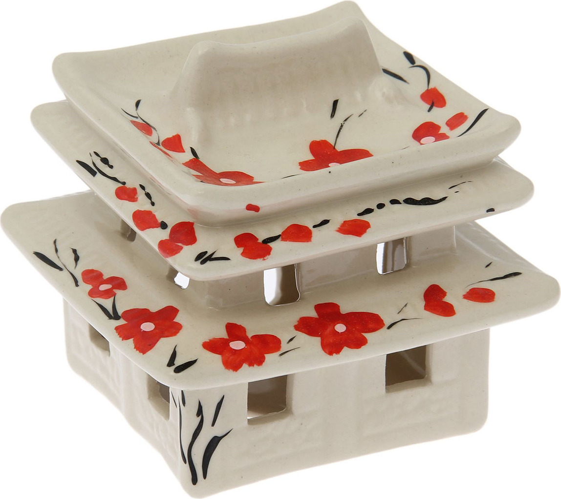 фото Аромалампа Керамика ручной работы Китайский домик, 1600412, белый