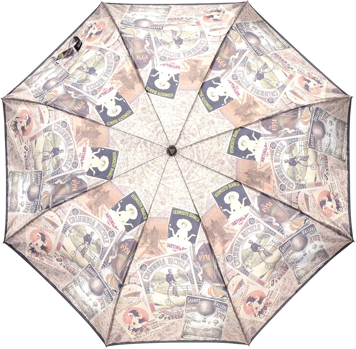 Зонт женский Fabretti, автомат, 3 сложения, цвет: бежевый. S-17109-5