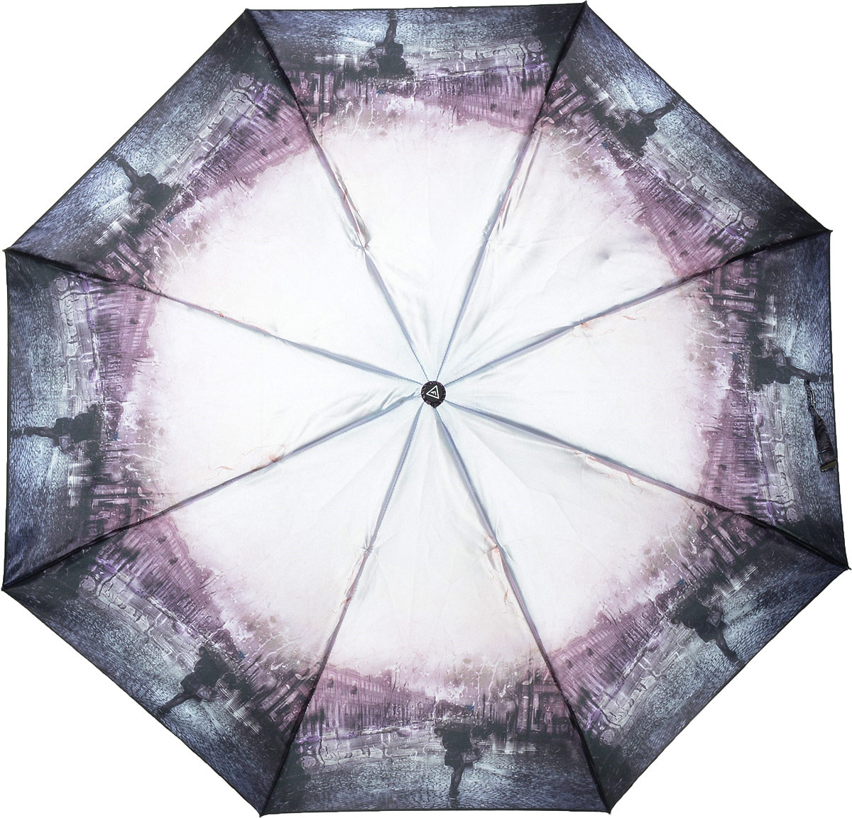 Зонт женский Fabretti, автомат, 3 сложения, цвет: серый, розовый. L-18120-5