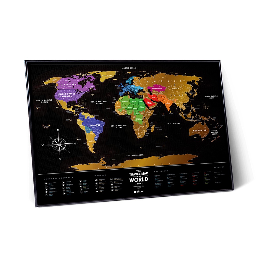фото Постер 1DEA.me Cкретч карта мира "Travel Map. Black", черный, разноцветный