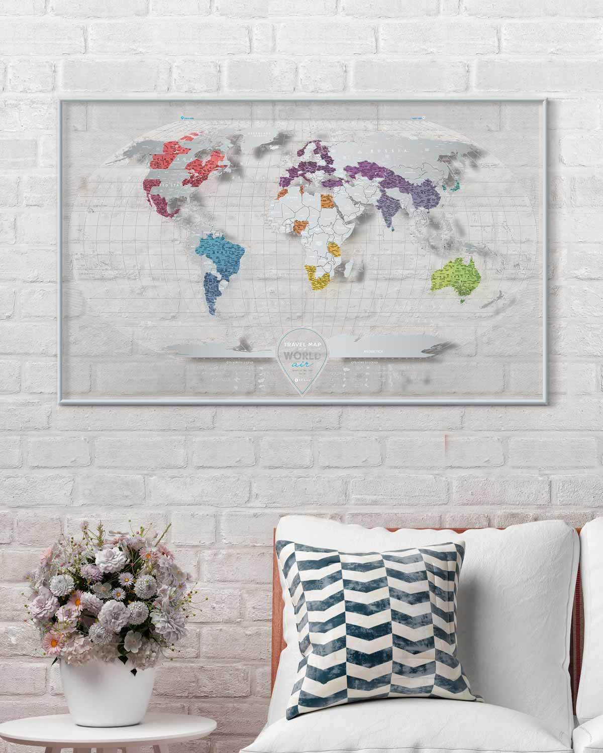 фото Постер 1DEA.me Cкретч карта мира "Travel Map. Air, Пластик