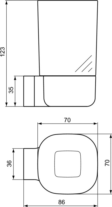 фото Стакан для ванной комнаты Ideal Standard Стакан, Стекло, Латунь