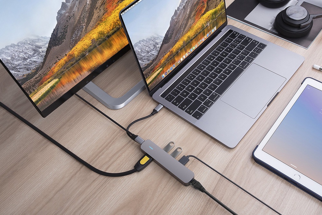 фото USB-концентратор HyperDrive 6-in-1 USB-C, серый