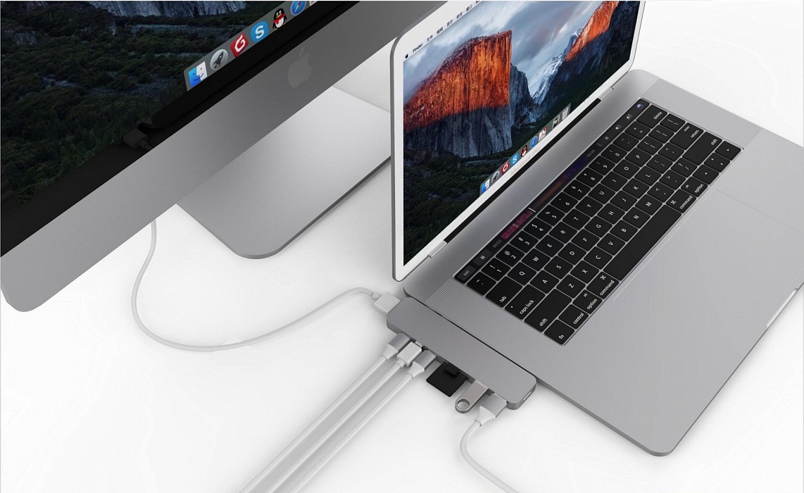 фото USB-концентратор HyperDrive PRO 8-in-2 GN28D для MacBook Pro 2016/201, серебристый