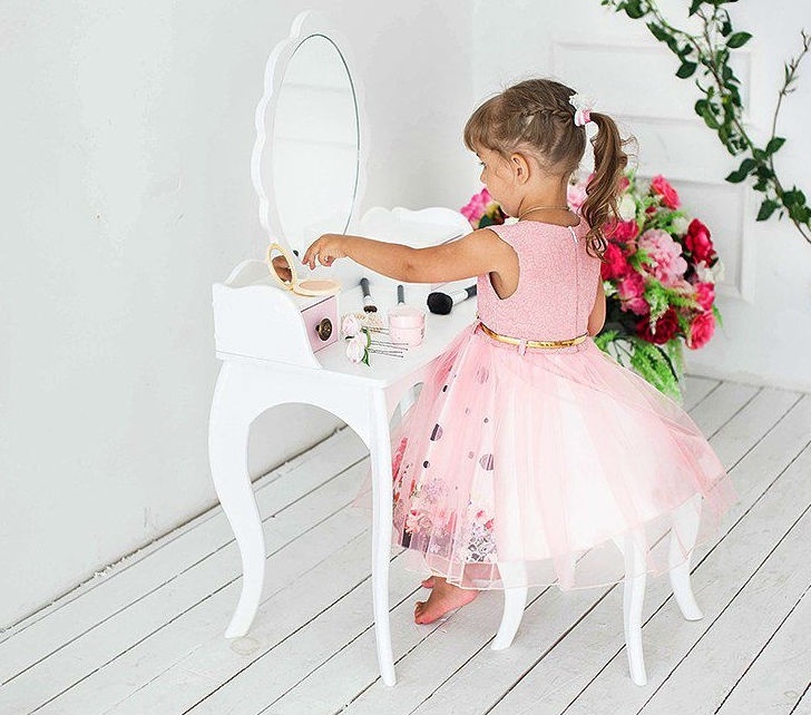 фото Туалетный столик для девочек "СКАЗКА" (белый/розовый) Мастерская сказка