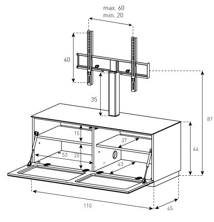 фото Стойка для ТВ Sonorous STD 111F BLK-TOR-BS