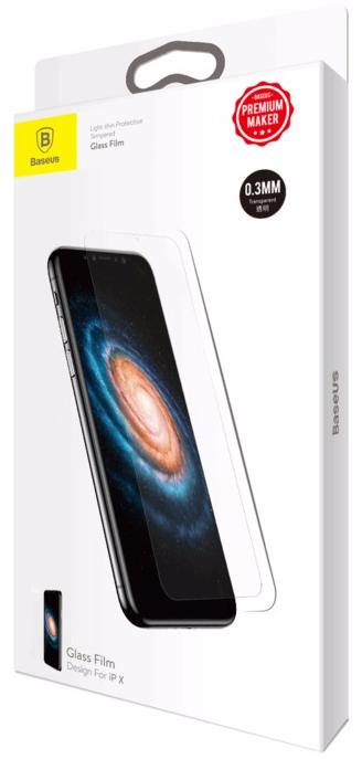 фото Защитное стекло Baseus Slim Tempered Glass 0.3mm (SGAPIPHX-ESB02) для Apple iPhone X, прозрачный