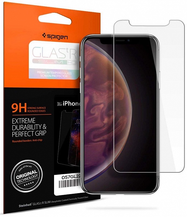 фото Защитное стекло SGP Glas.tR SLIM HD  для iPhone Xs Max, прозрачный