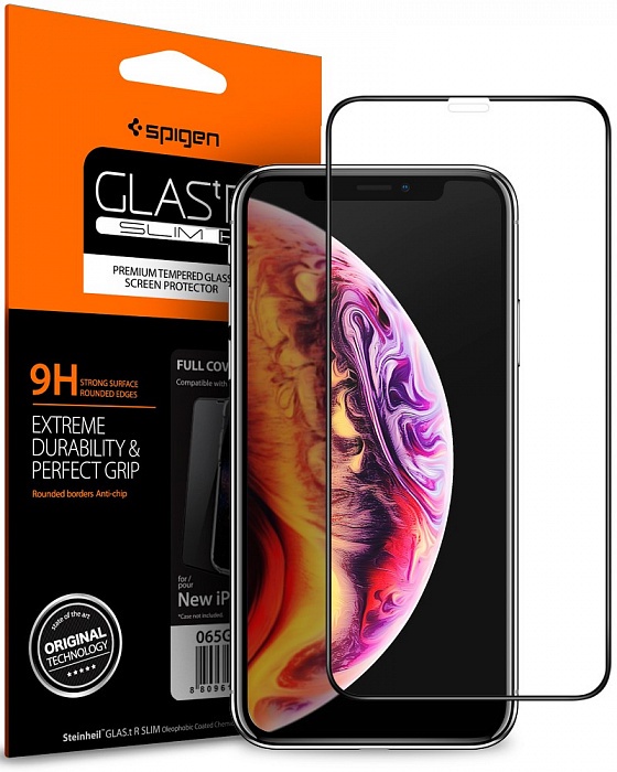 фото Защитное стекло SGP Glas.tR SLIM Full Cover  для iPhone Xs Max, черный