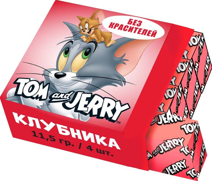 фото Жевательные конфеты Tom and Jerry Клубника, 40 шт по 11,5 г