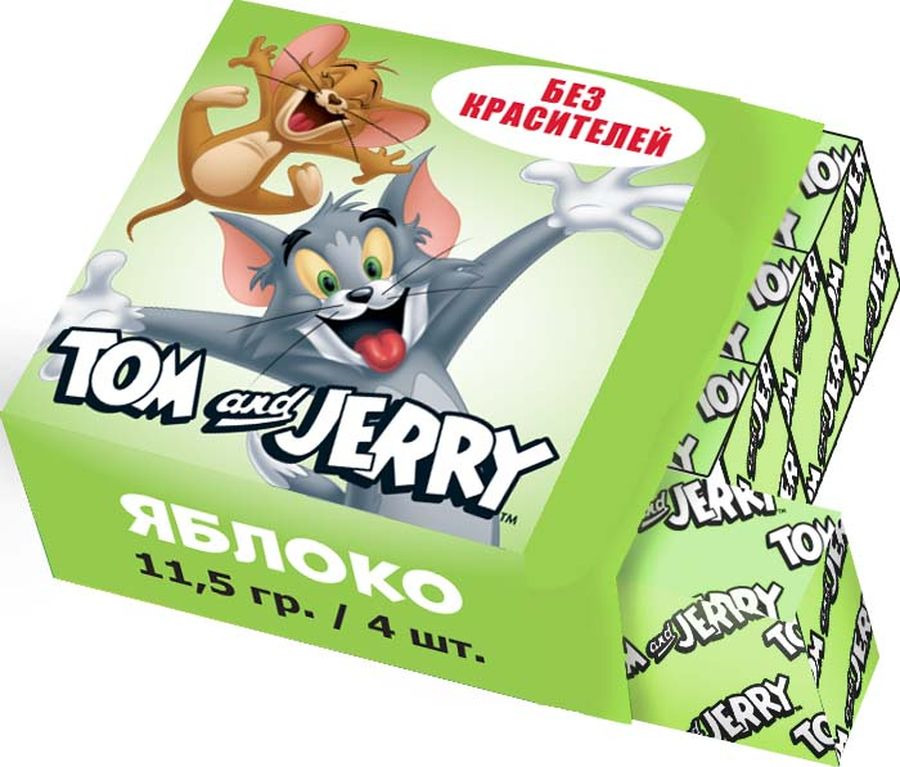 фото Жевательные конфеты Tom and Jerry Яблоко, 40 шт по 11,5 г