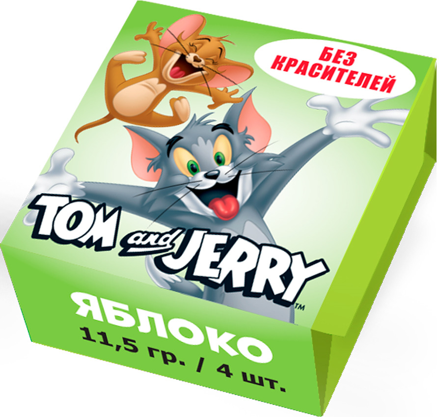 фото Жевательные конфеты Tom and Jerry Яблоко, 40 шт по 11,5 г